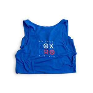 Red, White and Blue V-Neck Women's Fit Tank, Blue